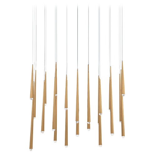 Modern Forms by WAC Lighting Cascade Aged Brass LED Multi-Light Pendant by Modern Forms PD-41723L-AB
