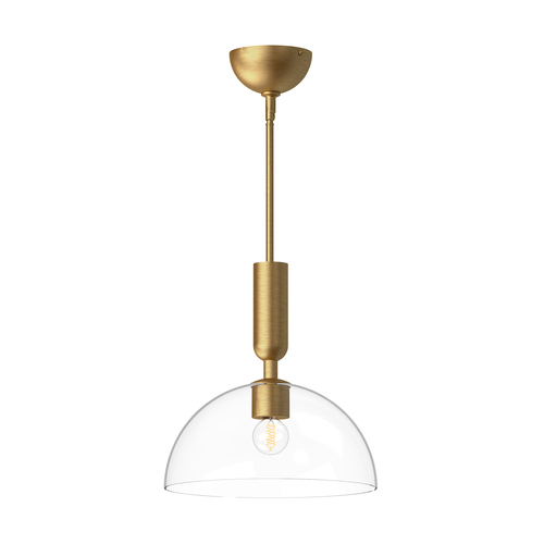 Alora Lighting Alora Lighting Jude Brushed Gold Pendant Light with Bowl / Dome Shade PD563012BGCL