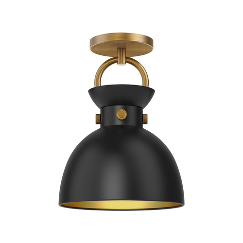 Alora Lighting Waldo Aged Gold & Matte Black Semi-Flushmount Light