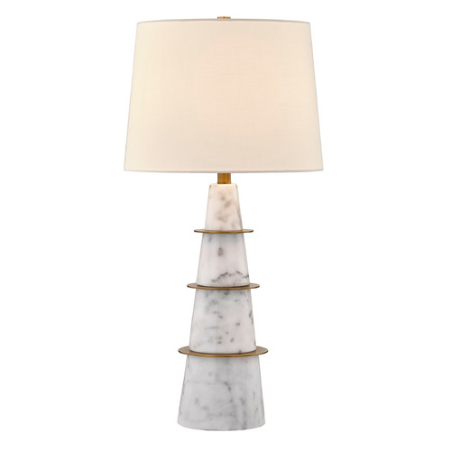 Savoy House Lighting Duffield White / Plated Brass Table Lamp with Empire Shade
