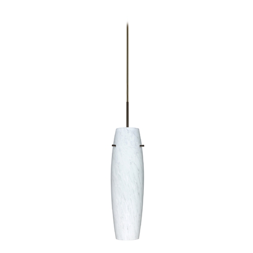 Besa Lighting Modern Pendant Light White Glass Bronze by Besa Lighting 1JT-489719-BR