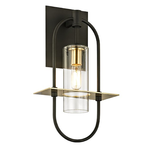 Troy Lighting Troy Lighting Smyth Dark Bronze and Brushed Brass Outdoor Wall Light B6391