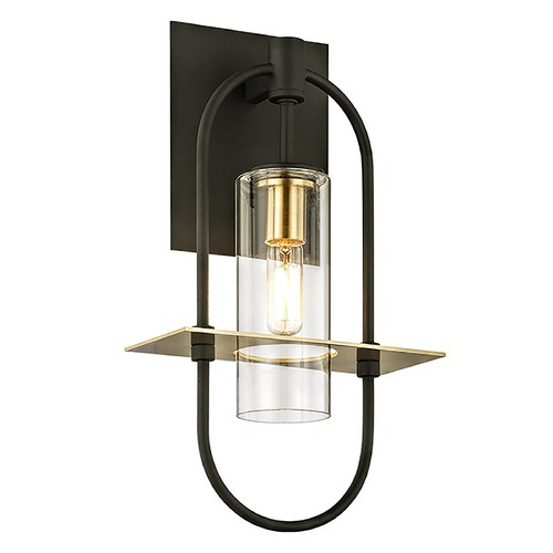 Troy Lighting Smyth Dark Bronze & Brushed Brass Outdoor Wall Light by Troy Lighting B6391