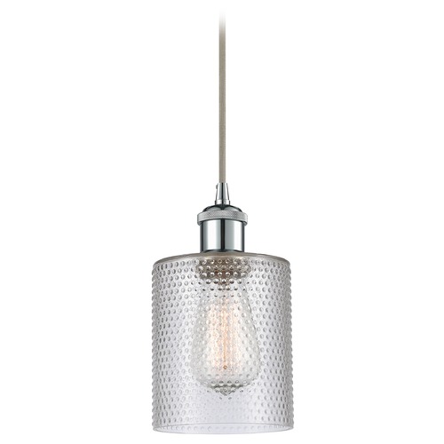 Innovations Lighting Innovations Lighting Cobbleskill Polished Chrome Mini-Pendant Light with Cylindrical Shade 516-1P-PC-G112