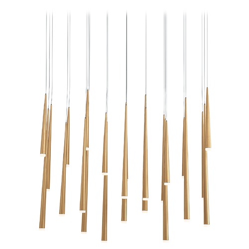Modern Forms by WAC Lighting Cascade Aged Brass LED Multi-Light Pendant by Modern Forms PD-41823L-AB
