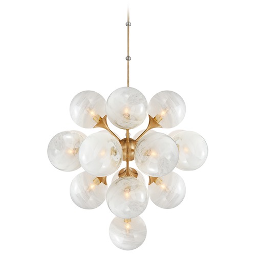 Visual Comfort Aerin Cristol Large Chandelier in Antique Brass by Visual Comfort ARN5402HABWG