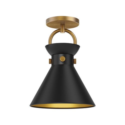 Alora Lighting Emerson Aged Gold & Matte Black Semi-Flushmount Light