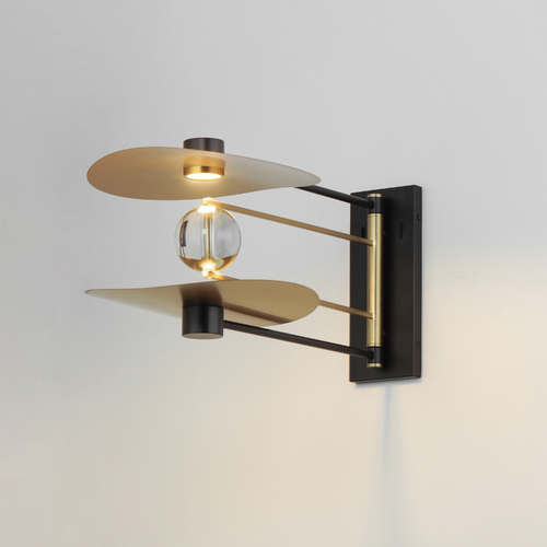 ET2 Lighting Pearl 11.75-Inch LED Wall Sconce in Black & Brass by ET2 Lighting E24072-BKNAB