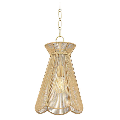 Mitzi by Hudson Valley Mitzi Kinsley Aged Brass Beaded Wall Sconce H755701-AGB