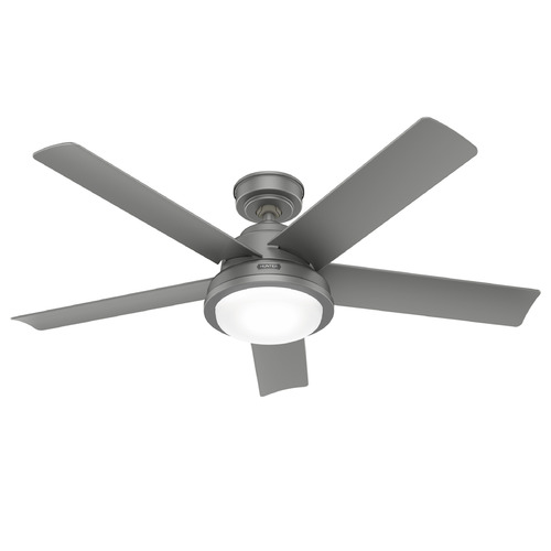 Hunter Fan Company Hunter Fan Company Seawall Matte Silver LED Ceiling Fan with Light 52416
