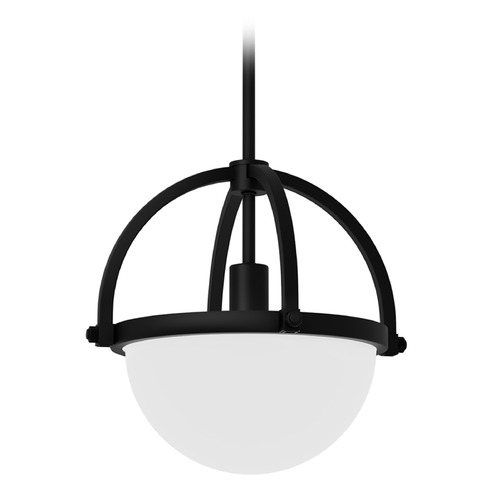 Hunter Fan Company Wedgefield Matte Black Pendant Light with Bowl / Dome Shade