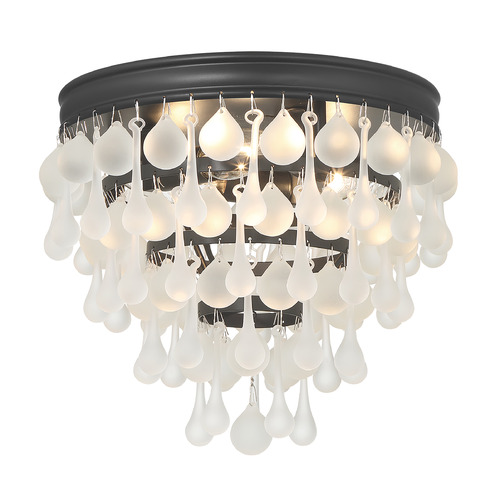 Crystorama Lighting Crystorama Lighting Calypso Matte Black Flushmount Light 135-MK-FR