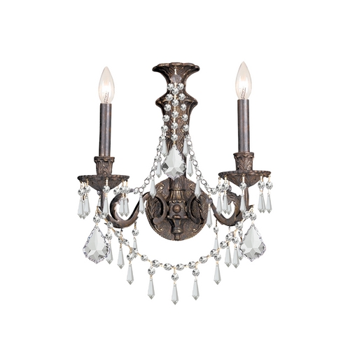 Crystorama Lighting Vanderbilt Crystal Sconce Wall Light in English Bronze by Crystorama Lighting 5162-EB-CL-MWP