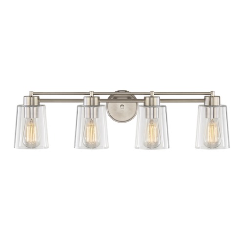 Design Classics Lighting Satin Nickel Bathroom Light 704-09 GL1027-CLR