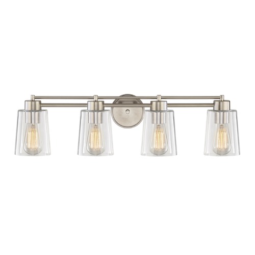 Design Classics Lighting Satin Nickel Bathroom Light 704-09 GL1027-CLR