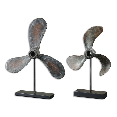 Propellers Rust Sculptures, Set of 2 by Uttermost Lighting