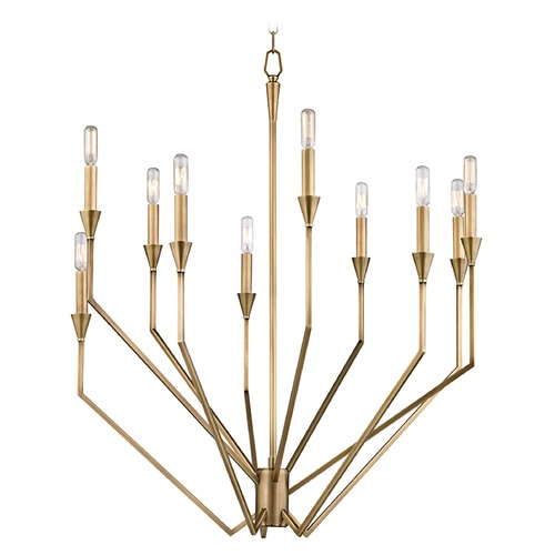 Archie 10-Light Chandelier in Aged Brass by Hudson Valley Lighting
