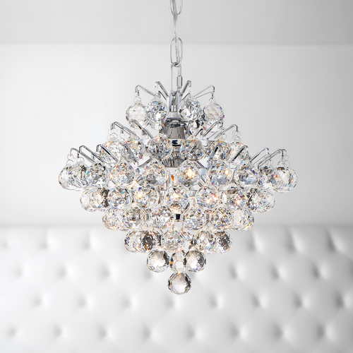 Bordeaux with Clear Crystal Polished Chrome Pendant by Quoizel