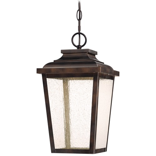Seeded Glass LED Outdoor Hanging Light Bronze by Minka Lavery