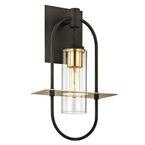 Troy Lighting Smyth Dark Bronze & Brushed Brass Outdoor Wall Light by Troy Lighting B6392