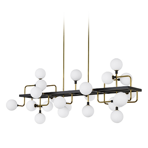 Sean Lavin Viaggio LED Chandelier in Brass & Black by Visual Comfort Modern