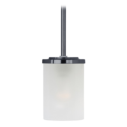 Maxim Lighting Corona Black Mini-Pendant Light with Cylindrical Shade
