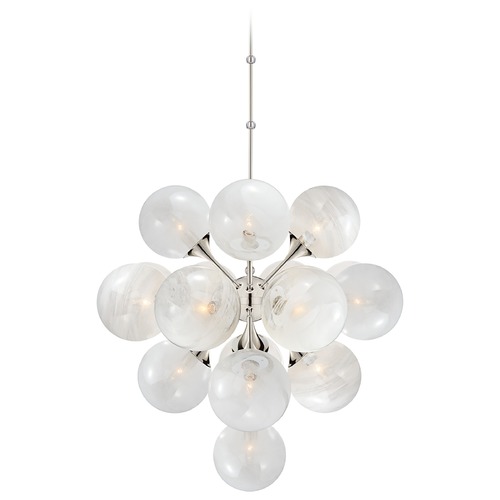 Aerin Cristol Large Chandelier in Polished Nickel by Visual Comfort Signature