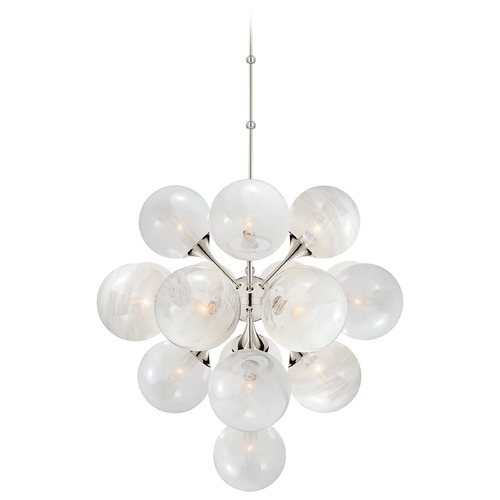 Visual Comfort Signature Collection Aerin Cristol Large Chandelier in Polished Nickel by Visual Comfort Signature ARN5402PNWG