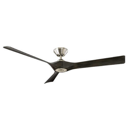 Modern Forms Torque Brushed Nickel & Ebony Ceiling Fan Without Light