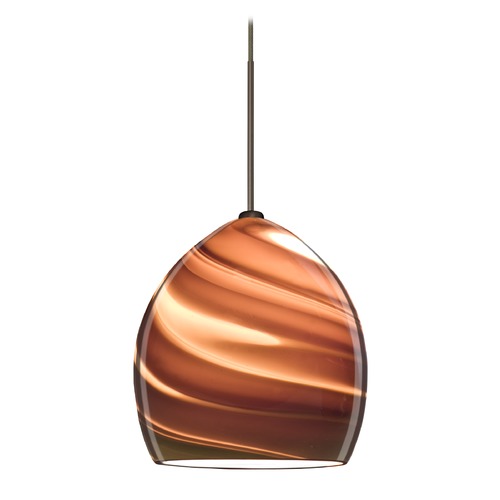 Besa Lighting Besa Lighting Sprite Bronze LED Mini-Pendant Light with Oblong Shade 1XT-1716SK-LED-BR