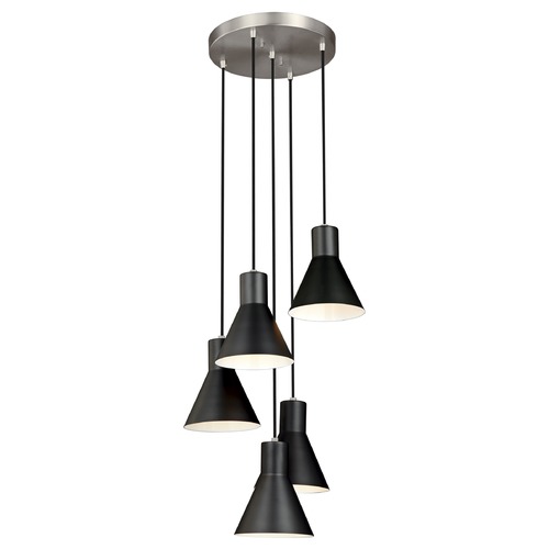 Generation Lighting Towner Brushed Nickel  &  Black Multi-Light Pendant by Generation Lighting 5141305-962