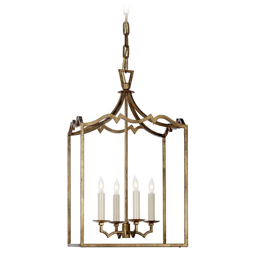 Visual Comfort Signature Collection E.F. Chapman Darlana Fancy Lantern in Gilded Iron by Visual Comfort Signature CHC2180GI