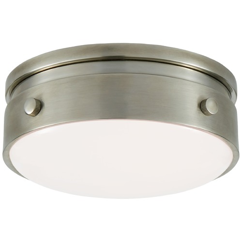 Visual Comfort Signature Collection Thomas OBrien Hicks Petite Flush Mount in Nickel by Visual Comfort Signature TOB4062ANWG
