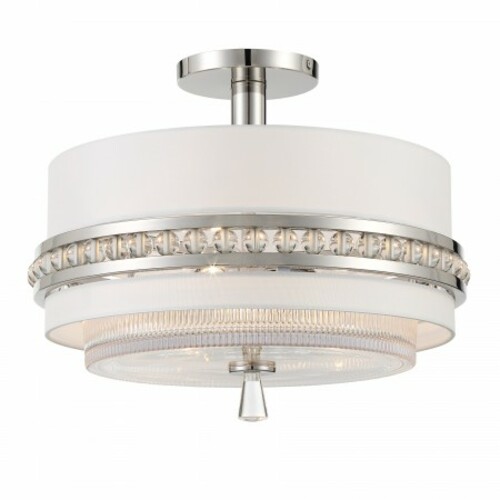 Metropolitan Lighting Sutton 3-Lt Convertible Semi-Flush in Polished Nickel by Metropolitan N7383-613