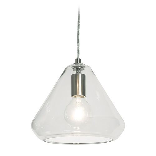 Afx Lighting Armitage Satin Nickel Mini-Pendant Light with Conical Shade