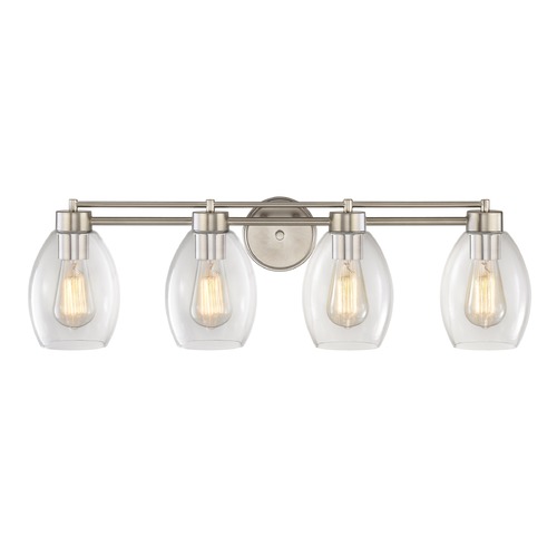 Design Classics Lighting Satin Nickel Bathroom Light 704-09 GL1034-CLR