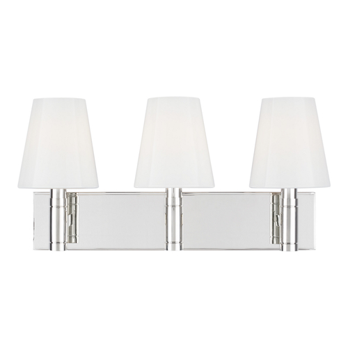 Thomas OBrien 3-Light Beckham Classic Polished Nickel Vanity Light by Visual Comfort Studio