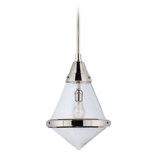 Visual Comfort Signature Collection Thomas OBrien Gale Pendant in Polished Nickel by Visual Comfort Signature TOB5155PNSG