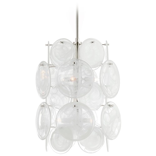 Aerin Loire Barrel Chandelier in Polished Nickel by Visual Comfort Signature
