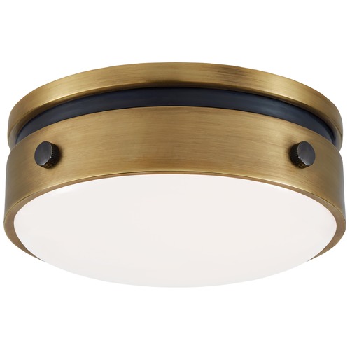 Visual Comfort Signature Collection Thomas OBrien Hicks Flush Mount in Bronze & Brass by Visual Comfort Signature TOB4062BZHABWG