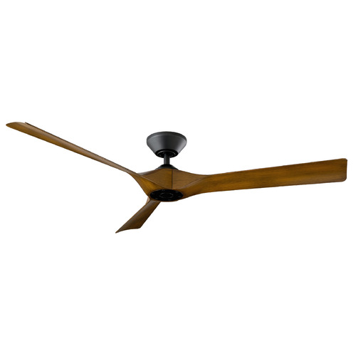 Modern Forms Torque Matte Black & Distressed Koa Ceiling Fan Without Light