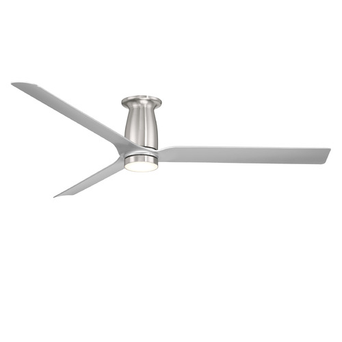 Modern Forms Smooth Brushed Nickel & Silver LED Ceiling Fan with Light