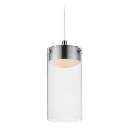 ET2 Highball Satin Nickel LED Mini-Pendant Light with Cylindrical Shade