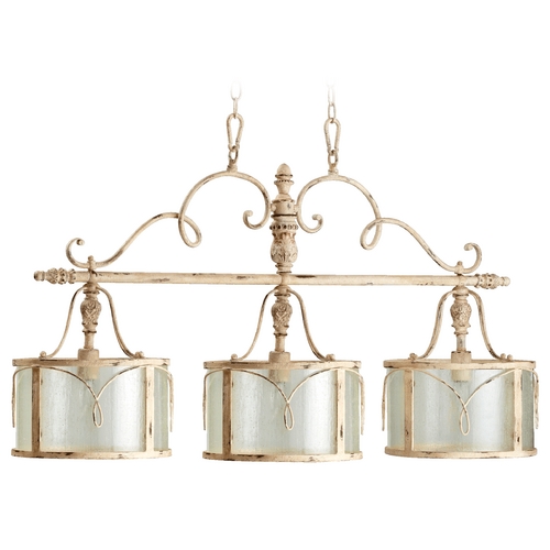 Salento Persian White Linear LIght with Drum Shade by Quorum Lighting