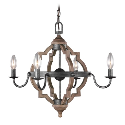 Generation Lighting Socorro 22-Inch Chandelier in Stardust & Cerused Oak by Generation Lighting 3124904-846