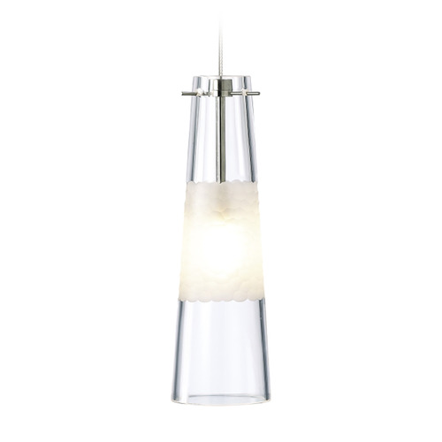 Visual Comfort Modern Collection Bonn MonoRail Pendant in Satin Nickel & Clear by Visual Comfort Modern 700MOBONCS