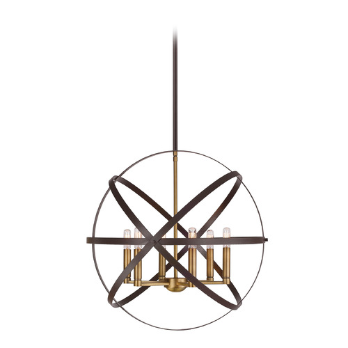 Cavallo Hammered Bronze & Olde Brass Pendant by Z-Lite