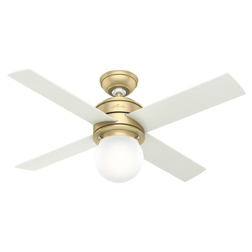 44-Inch Hepburn Fan in Modern Brass by Hunter Fan Company