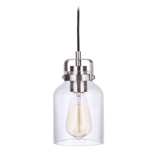 Foxwood Brushed Polished Nickel Mini Pendant by Craftmade Lighting