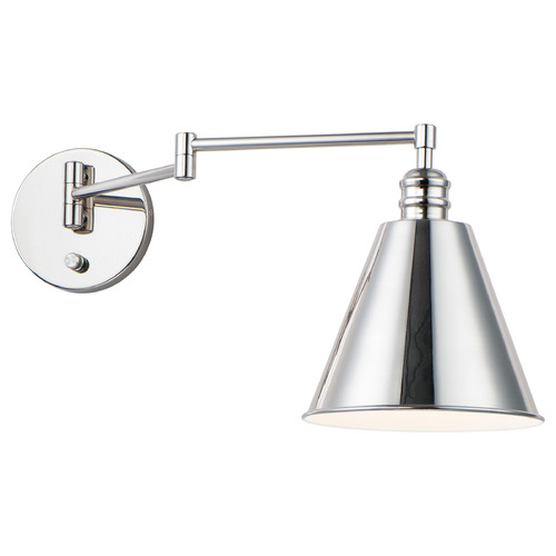 Maxim Lighting Library Polished Nickel Swing Arm Lamp